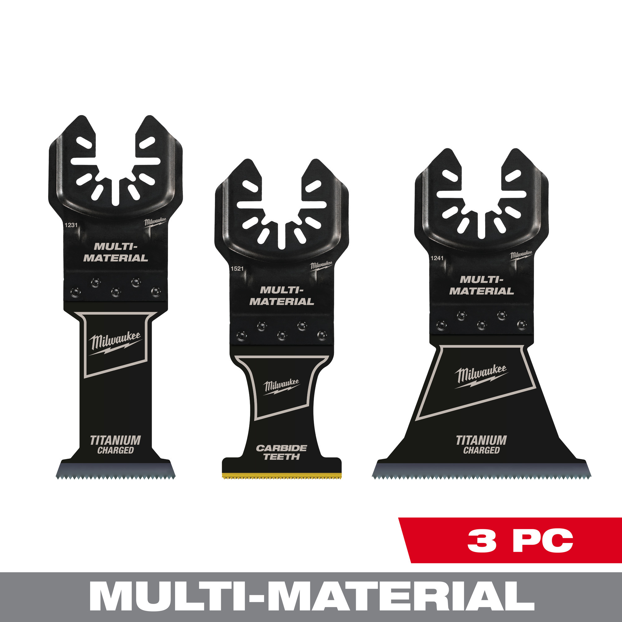Milwaukee Universal Fit Open-Lok Multi-Material Oscillating Multi-Tool Blade Variety Pack, 3-Piece, Model# 49-10-9005